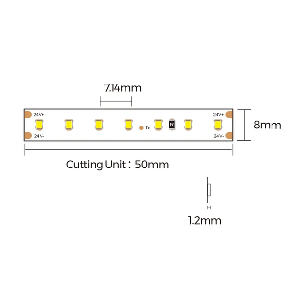 LED стрічка COLORS 140-2216-24V 6.6W 685Lm 3000K (D6140-24V-8mm-WW) 707033 фото
