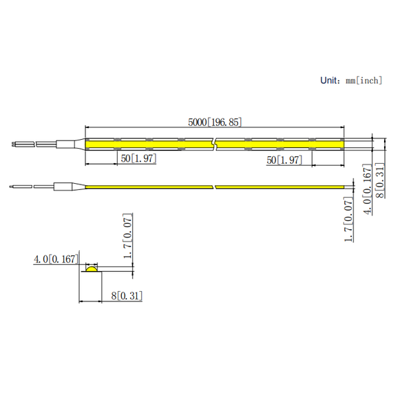 LED стрічка RISHANG COB-24V 10W 850Lm 3000K (RM0801EC-A-WW) 707035 фото
